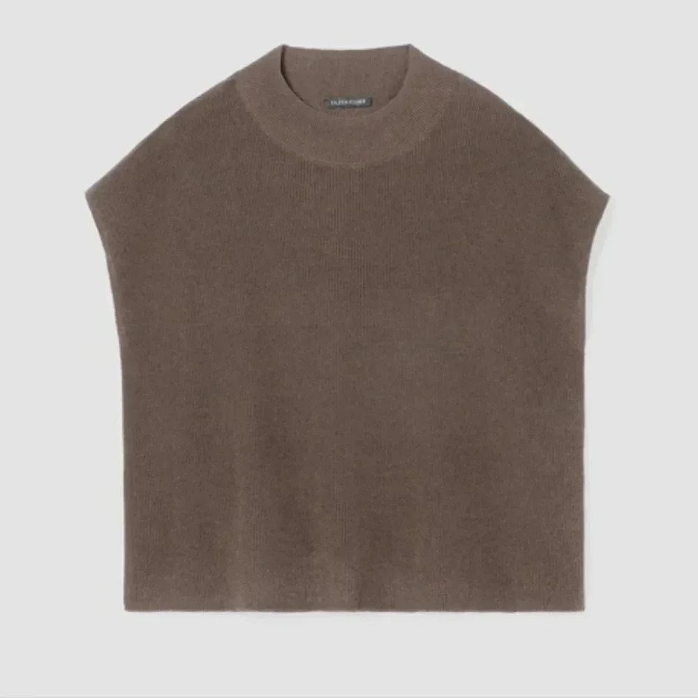 Eileen Fisher Brown Knit Blouse